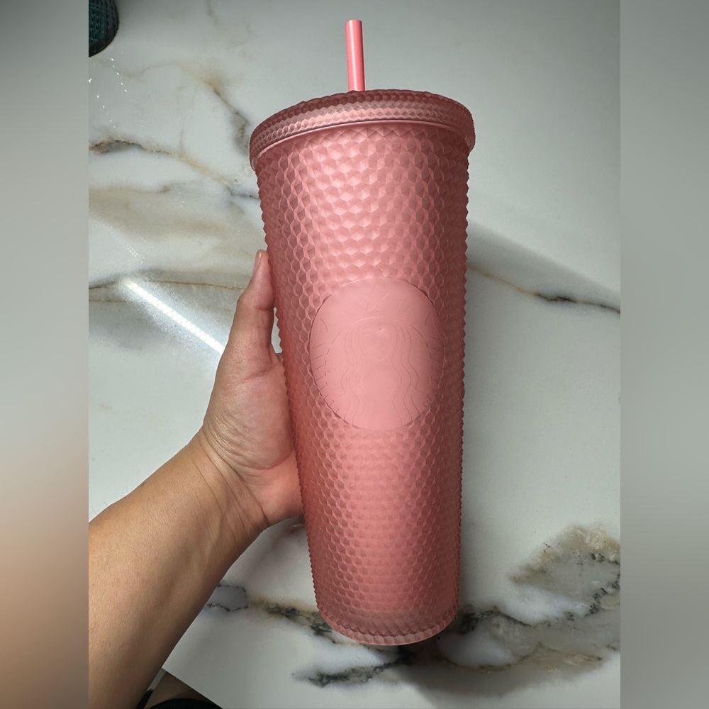 Starbucks Matte Pink Studded Tumbler with Straw